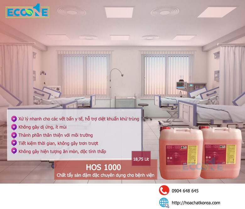Chất bóc tẩy sàn đậm đặc chuyên dụng cho bệnh viện HOS 1000