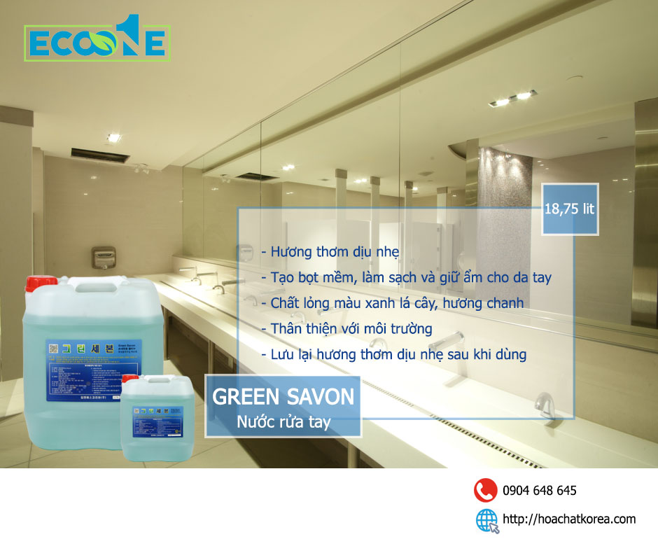 Nước rửa tay hương thơm dịu nhẹ Green Savon