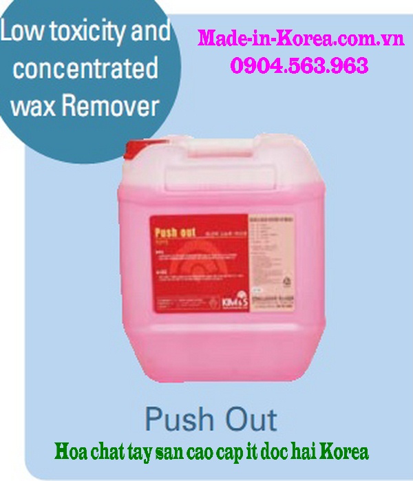 Low toxicity and concentrated wax Remover PUSH OUT for best cleaning effect.