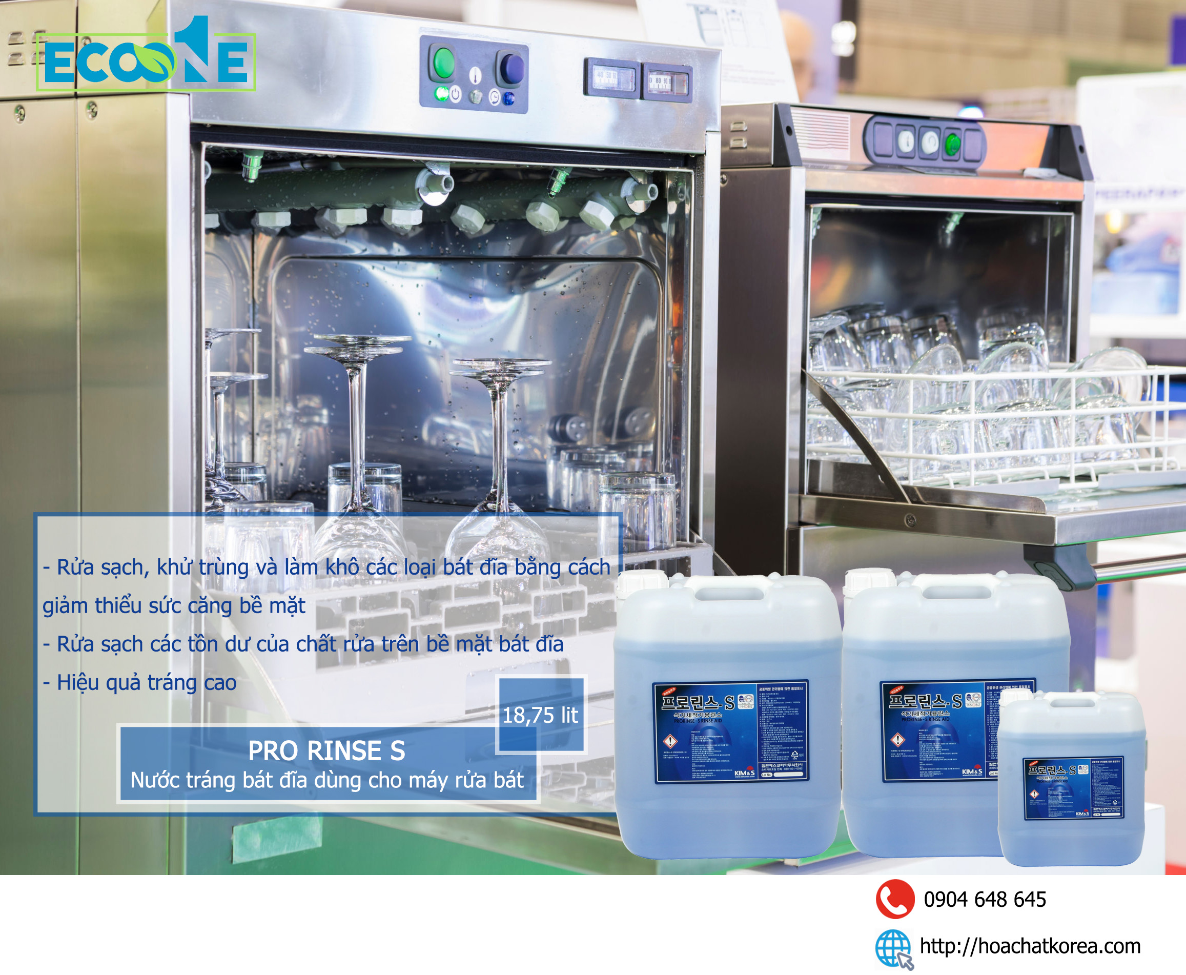 Nước tráng bát đĩa cho máy rửa bát công nghiệp Pro Rinse S